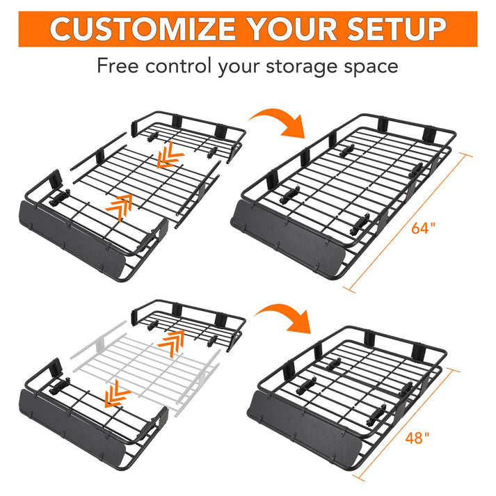 Cesta de baca ajustable para SUVs y camiones