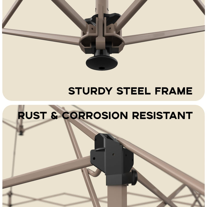 Gazebo con sistema de altura ajustable en 3 niveles