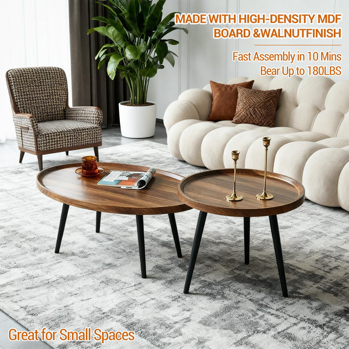 Mesa de centro de MDF resistente con patas de metal